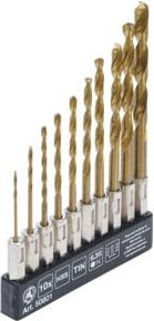 BGS Do it yourself HSS-Bohrer-Set titan-nitriert in Gold, 10-teilig, 1,5 - 6 mm - Bild 1