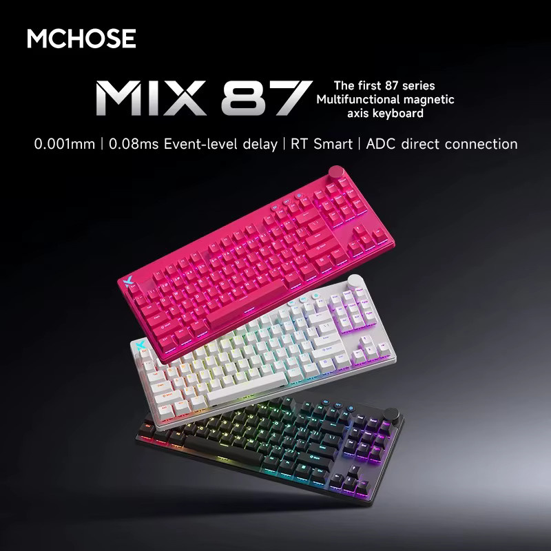 MCHOSE MIX87 Kabelgebundene Gaming-Tastatur mit Hall-Effect Magnetschaltern in Weiß - Bild 2