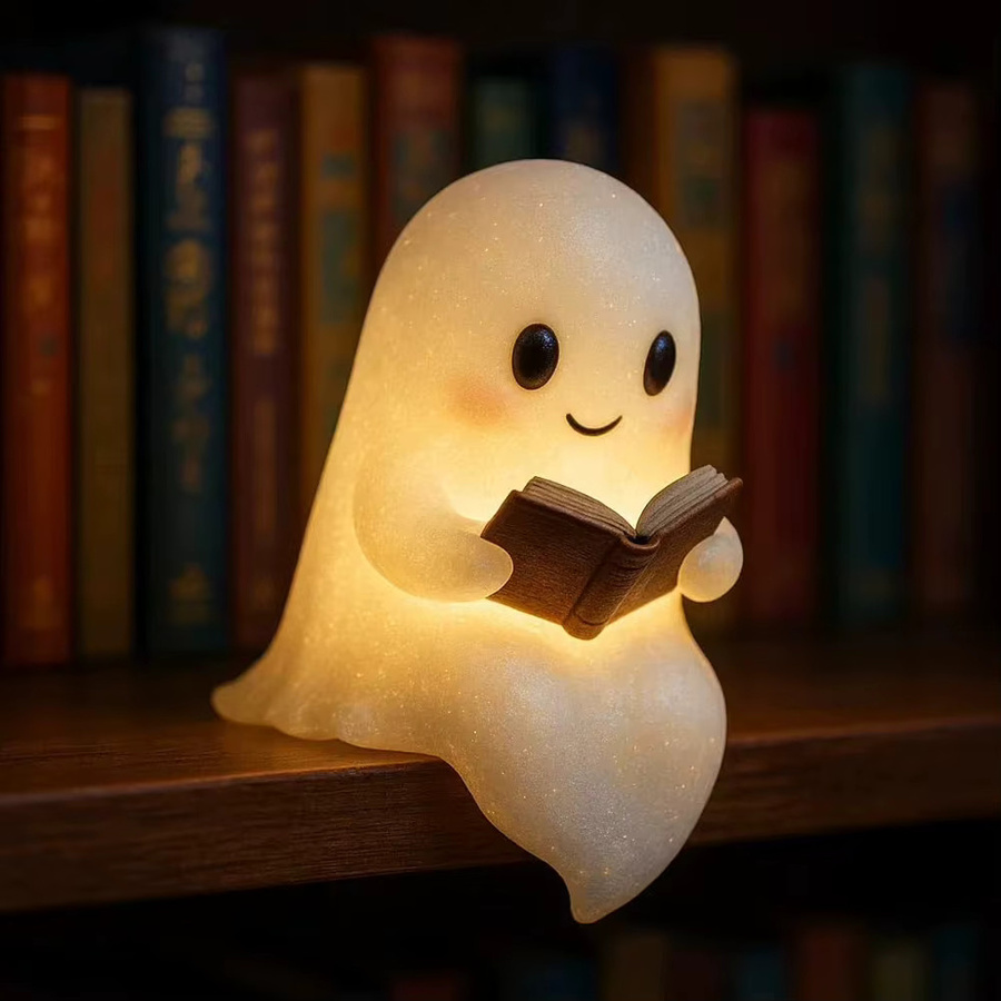 APWIKOGER LED Geist Nachtlicht als süße Halloween Leseleuchte für Schlafzimmer und Arbeitszimmer - Bild 5
