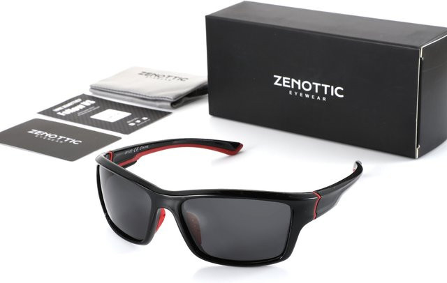 ZENOTTIC Sonnenbrille, Unisex, Vollrand, rechteckig, Kunststoff, schwarz - Bild 1