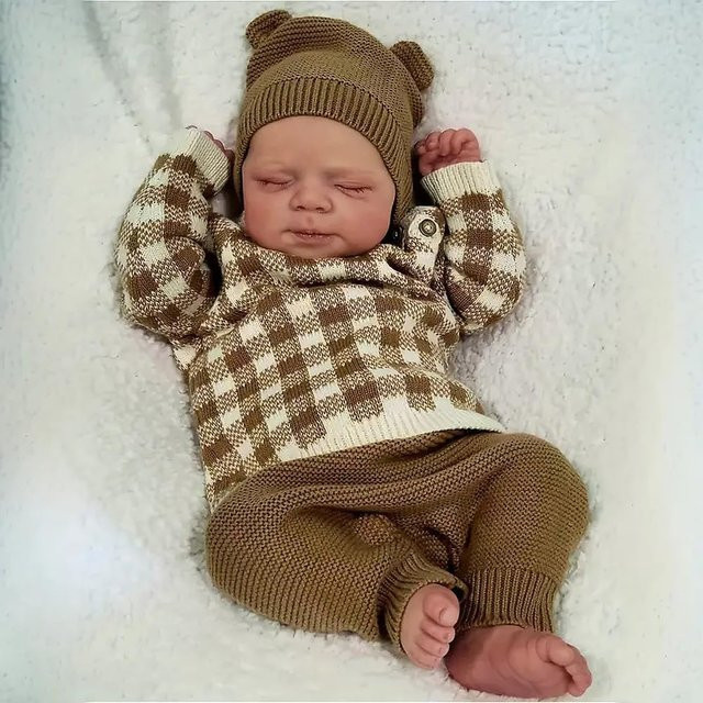 NPK Reborn-Babypuppe Mädchen, Ganzkörper, 48cm, Weiche Skulptur - Bild 1