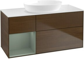 V&B Waschtischunterschrank Finion mit Wandbeleuchtung, Farbe: Weiß lackiert, Breite: 120 cm, Tiefe: 50,1 cm - Bild 1