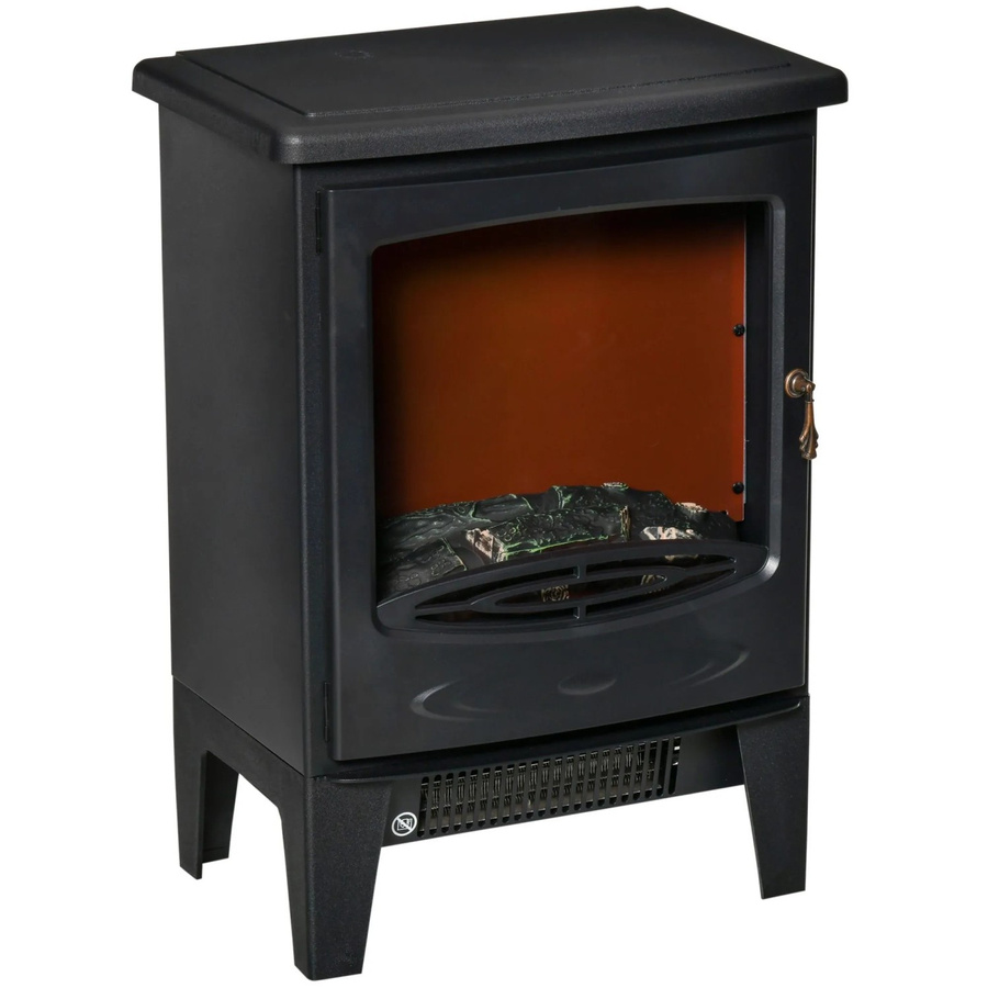 Elektrischer Kamin von HOMCOM in Schwarz aus Stahl, ABS und Kunststoff, B: 39,0 cm, T: 26,0 cm, H: 54,8 cm - Bild 2