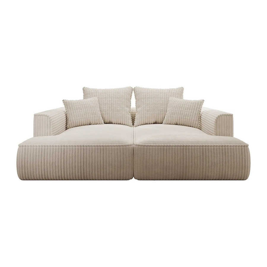Vente-unique Sofa Pineta in Beige mit Cord-Bezug, Breite: 230 cm - Bild 2