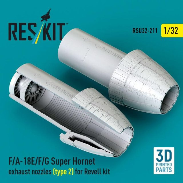Revell F/A-18E/F/G Super Hornet - Exhaust nozzles (type 2), 3D Printed - Bild 1