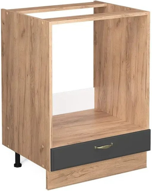 Vicco Herdumbauschrank Fame-Line Landhaus Eiche Anthrazit-Gold Breite: 60 cm - Bild 1