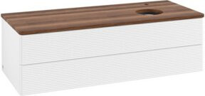 V&B Waschtischunterschrank Antao mit Frontstruktur und Beleuchtung, Farbe Weiß, B/T/H: 120 x 50 x 50 cm - Bild 1