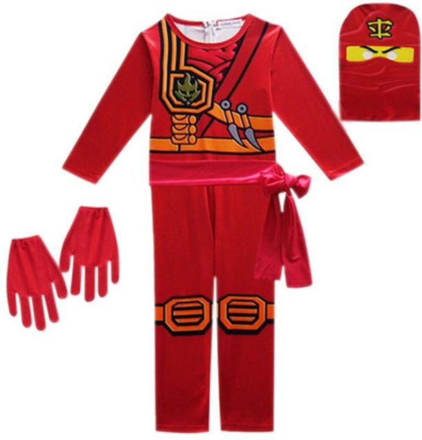 FluxAtelier Ninjago Kai Jay Cosplay Partykleidung, Rot, Set / Bundle - Bild 1
