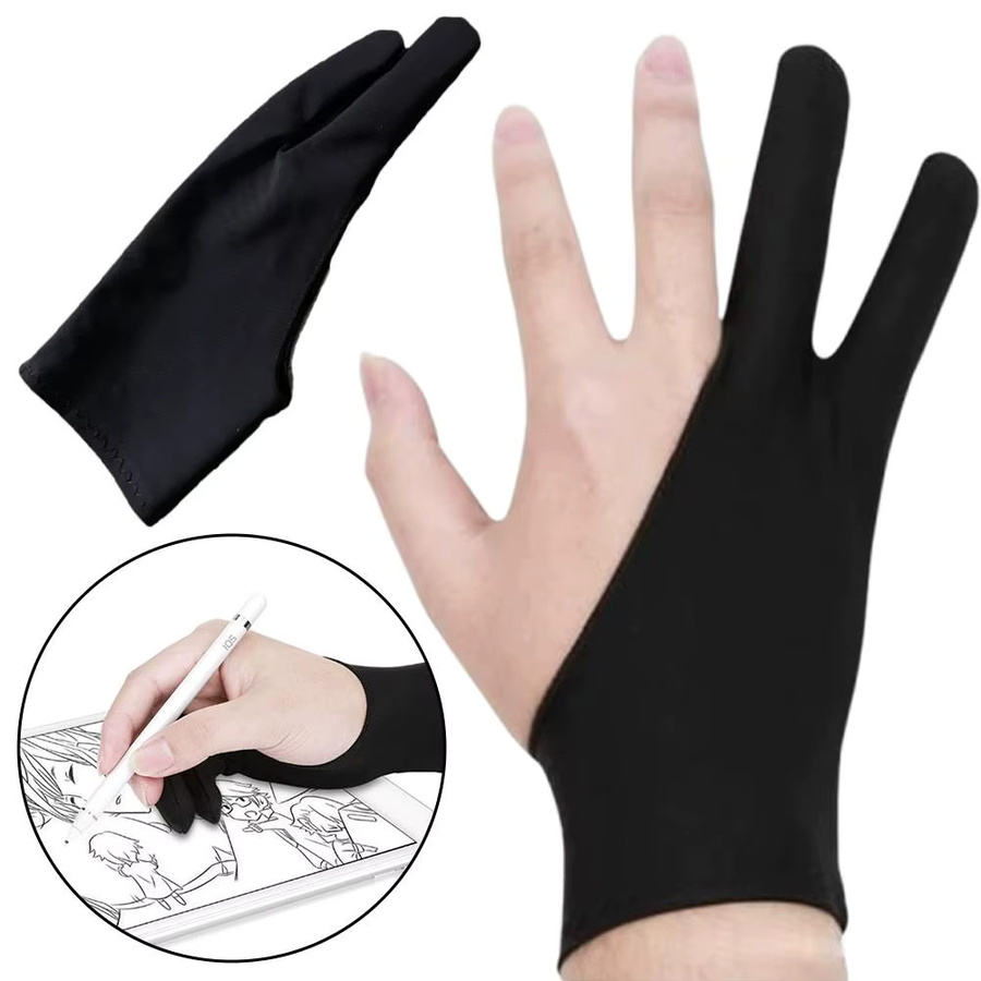 2-Finger-Anti-Touch-Handschuhe für iPad und Grafiktablett aus Nylonfaser in Schwarz - Bild 3