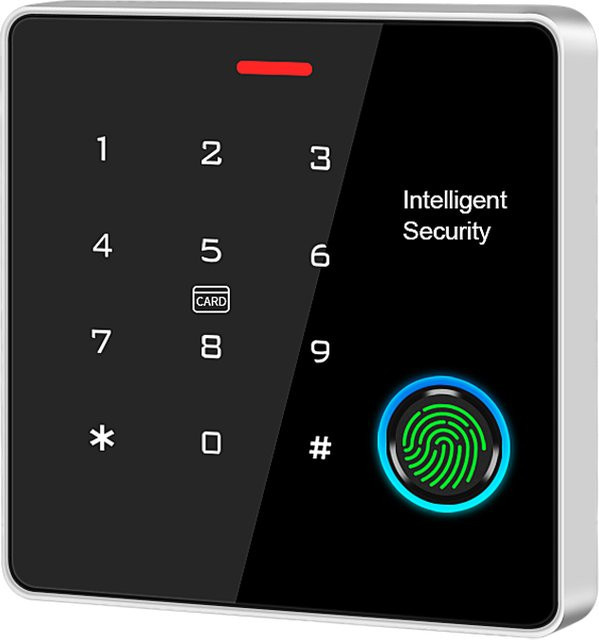 LUCKING DOOR Sicherheitszugangskontrollsystem aus Metall in Schwarz mit RFID-Doppelfrequenz 125 kHz + 13,56 MHz, Passwort, Karte und Fingerabdruck, IP67 wasserdicht - Bild 1