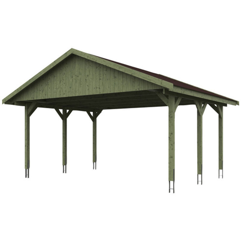 SKANHOLZ Carport Wallgau in Grün, B/T: 620 x 500 cm, Firsthöhe: 354 cm, imprägniert - Bild 2