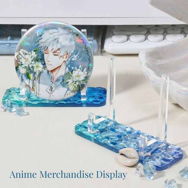 Transparentes Acryl Display-Ständer-Set mit Water Ripple Design für Anime Merchandise und Tabletop-Figuren - Bild 1