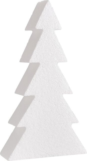 VBS Styroporform Tannenbaum in Weiß, B/T/H: 20 x 11 x 4 cm - Bild 1