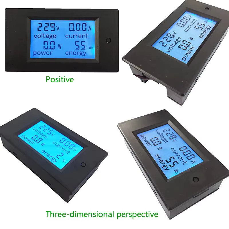 Voktta Digitales LED Voltmeter Amperemeter Wattmeter zur Messung von AC 80-260V und DC 0-100A in Schwarz - Bild 4