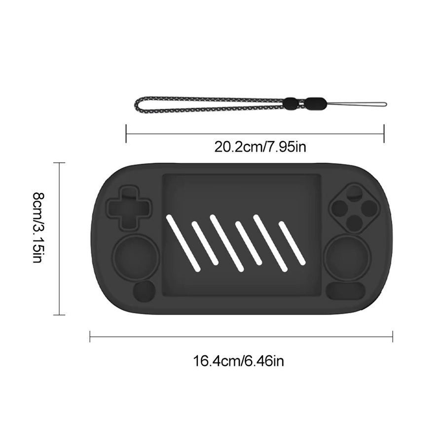 Anbernic Silikonhülle Soft Skin Case mit Lanyard für RG40XX H Spielekonsole in Schwarz oder Weiß - Bild 3