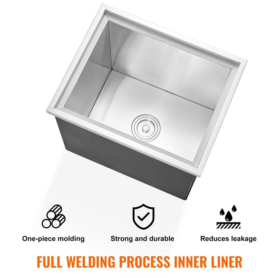Buying Solutions MB Einbau-Eiskühlbox aus Edelstahl mit Deckel und Ablaufrohr, Farbe: Silber, B/T/H: 43 x 53 x 46 cm - Bild 2