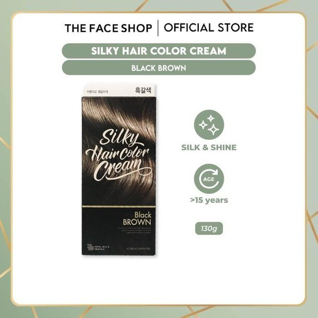 THE FACE SHOP Stylist Silky Hair Color Cream, Schwarzbraun, Damen - Bild 1