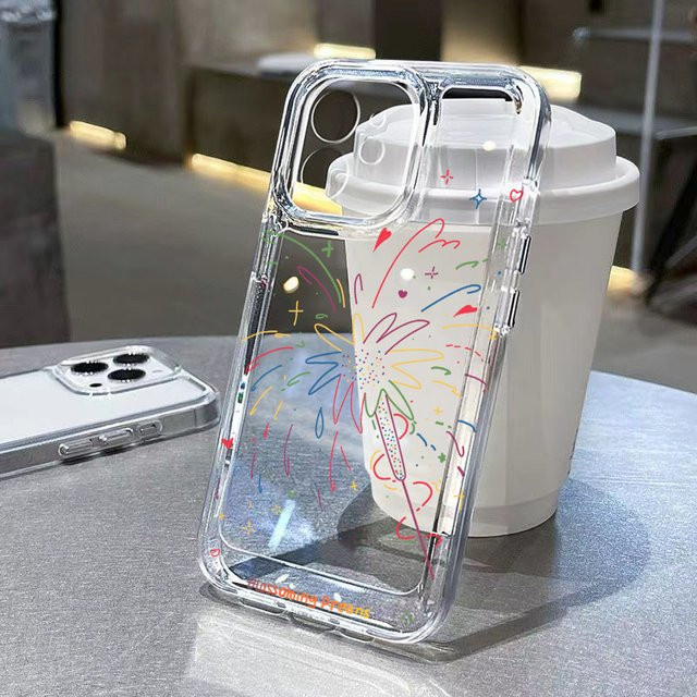Caynes Transparente Silikon Handyhülle mit buntem Sternen-Design für Samsung Galaxy S25 Ultra S24 Ultra S25 S24 S23 S22 S21 FE S20 Plus - Bild 1
