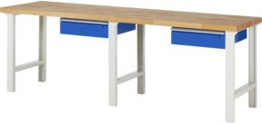 Rau Werkbank 7001A1 mit 1 Schublade in Braun, B/T/H: 250 x 70 x 84 cm - Bild 1