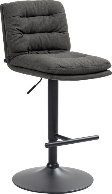 CLP Barhocker Damar mit Stoffbezug, höhenverstellbarer und drehbarer Barstuhl mit Rückenlehne und Fußstütze in modernem Design - Bild 1
