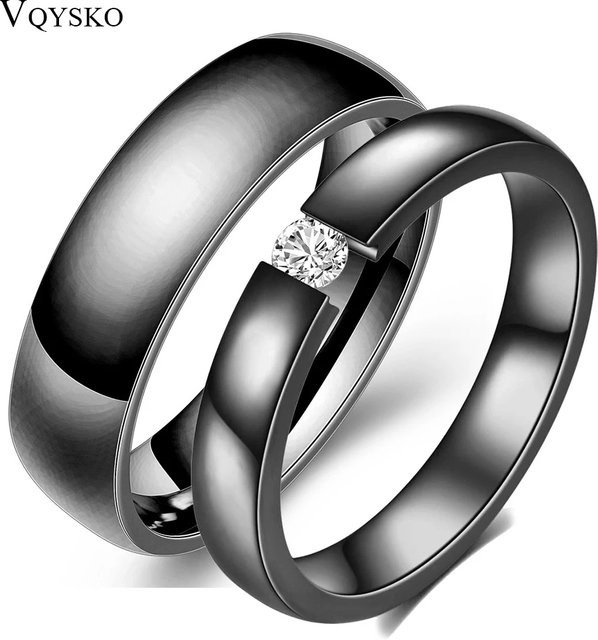 VQYSKO Ringe, Edelstahl, Schwarz, Unisex - Bild 1