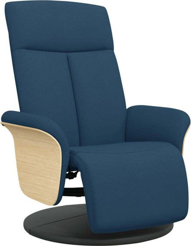 Modern Relaxsessel mit Fußteil von vidaxl in Blau aus Stoff und Metall - Bild 1