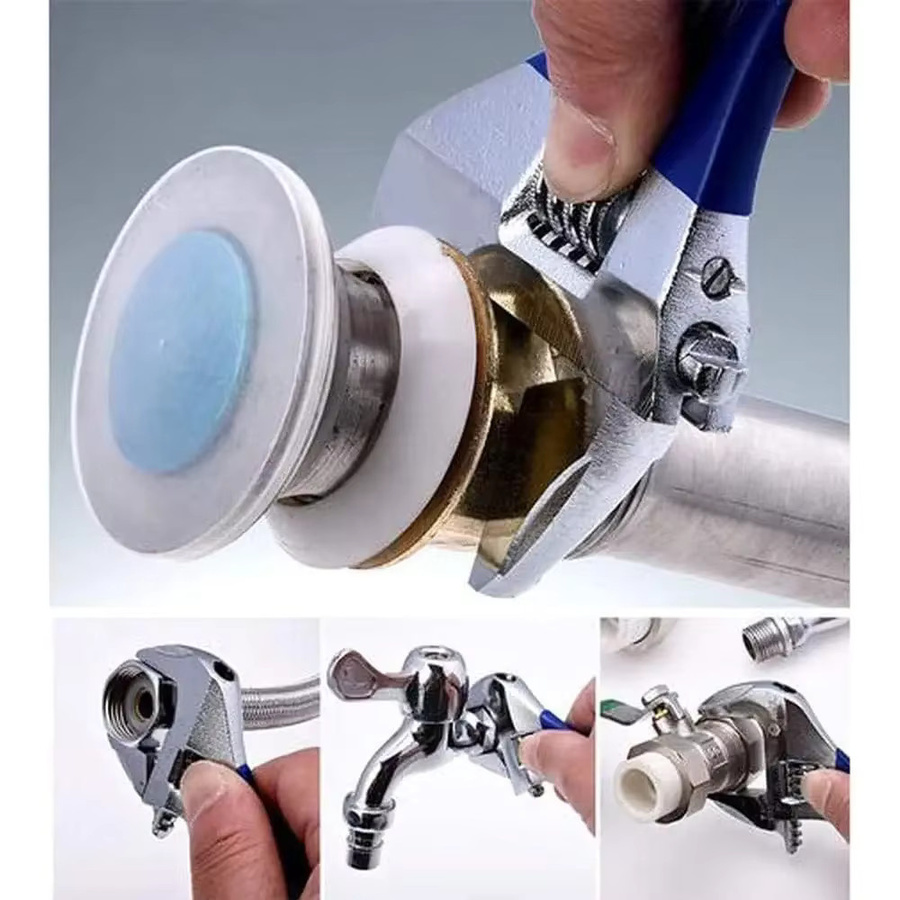 MEYOUTOWN 8-Zoll-Schraubenschlüssel mit kurzem Griff und 45 mm Maulöffnung in Silber - Bild 2