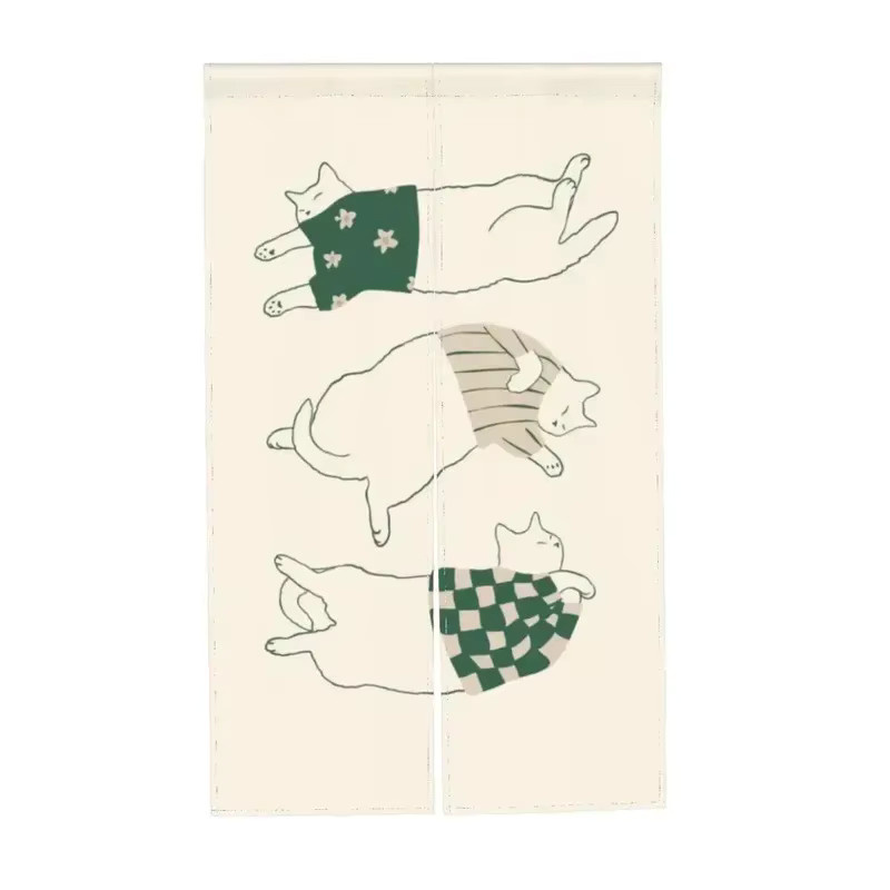 VIKAMA Türvorhang Noren mit Katzen-Print als Sichtschutz für Küche und Schlafzimmer, Breite: 90 cm, Höhe: 65 cm - Bild 4