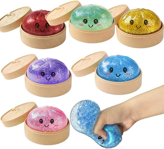 Bandai Riesen-Knödel-Quetschspielzeug mit Bambus-Dampfgarer, Fidget-Stressball - Bild 1