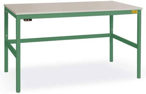 Manuflex CANTOLAB ESD-Arbeitstisch Standard mit Melaminplatte, Resedagrün, B/T/H: 175 x 80 x 76,5-78,5 cm - Bild 1