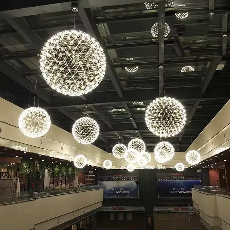 JIANKEXING Nordic LED Spark Ball Kronleuchter Moderne Kugelleuchte aus Metall für Wohnzimmer und Schlafzimmer in Warmweiß - Bild 4