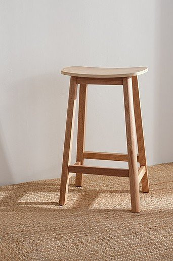 Jotex Barhocker SELENE in Eiche mit Holzgestell, Farbe Beige/Braun/Mehrfarbig, B/T/H: 41,3 x 32,0 x 66,3 cm - Bild 1