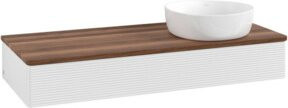 V&B Waschtischunterschrank Antao mit Frontstruktur und Beleuchtung, Farbe: Weiß, B/T/H: 120 x 50 x 19 cm - Bild 1