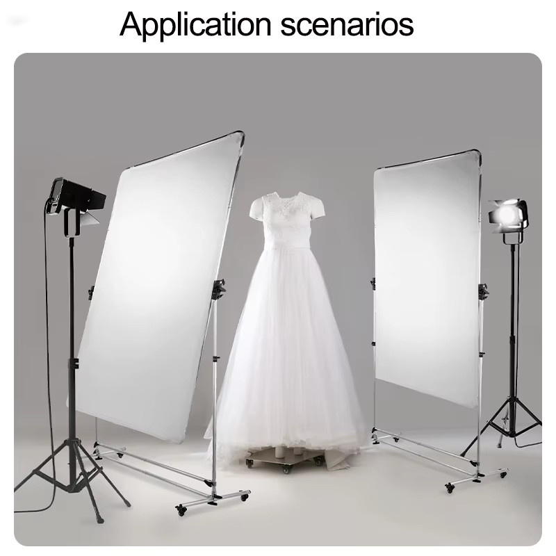 Selens Fotografie-Softlight-Schirm mit Rollen und Butterfly-Rahmen, mobiles Diffusionspanel und Lichtreflektor, Farbe: Weiß, B x H: 200 x 150 cm - Bild 2