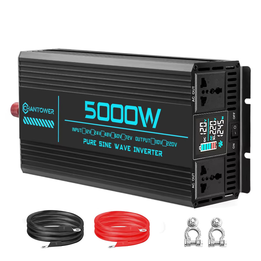 ZELMT Sinuswellen-Wechselrichter DC 12V/24V/48V/72V zu AC 220V in Schwarz - Bild 4