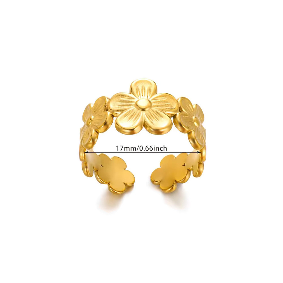 BAUTOBVC Ring Edelstahl, Gold, Damen, Blume, Offen - Bild 2