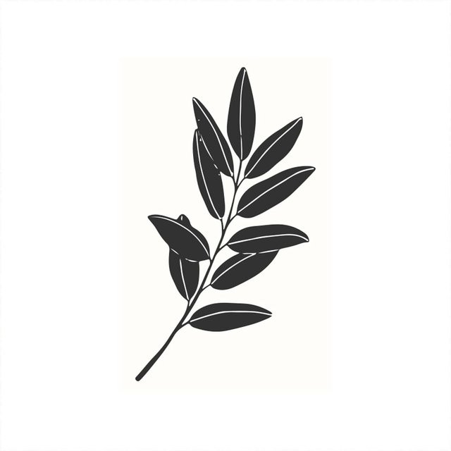 May&Berry Stempel Olivenzweig in Weiß, B: 3,5 cm, H: 5,5 cm - Bild 1