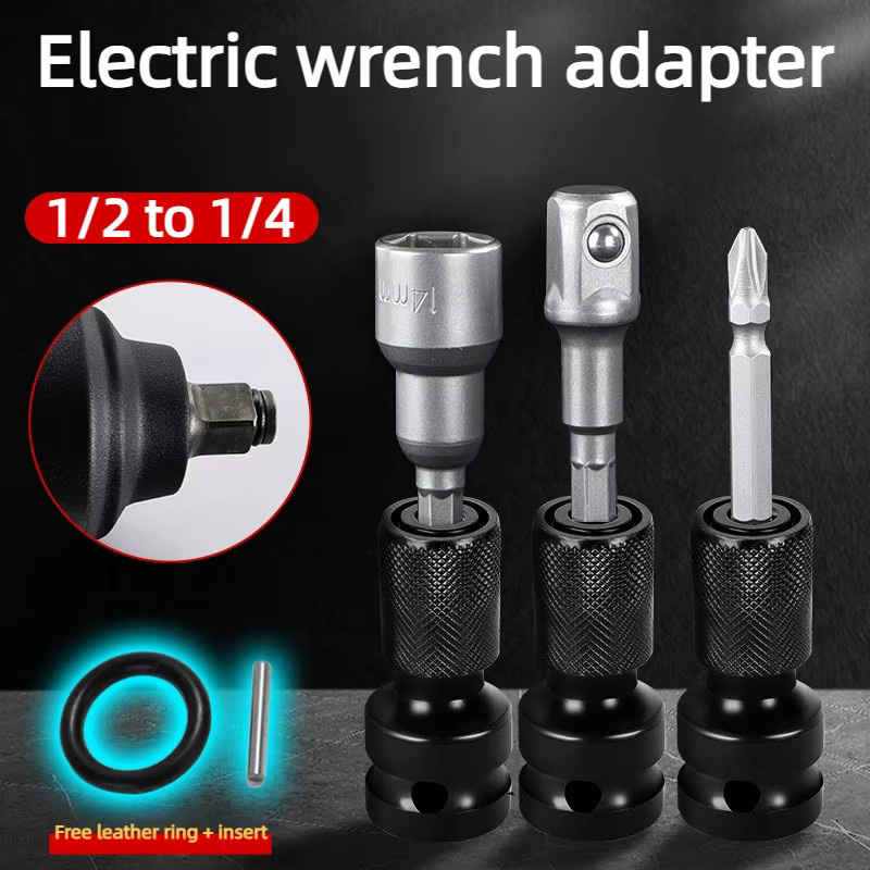 DUTRIEUX Adapter-Set 1/2 Zoll Vierkantantrieb auf 1/4 Zoll Sechskantkonverter mit O-Ringen und Stiften für DIY-Metallprojekte - Bild 2