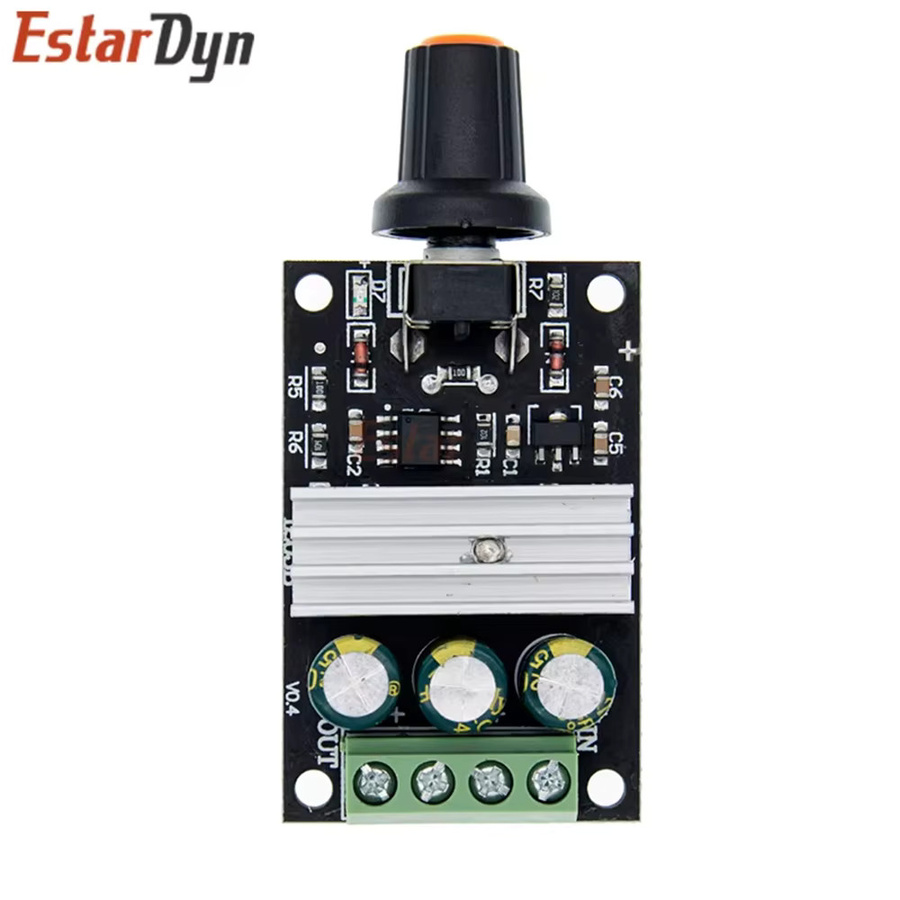 Estardyn PWM-Motorgeschwindigkeitsregler 3A 80W DC 6-28V mit Potentiometer für DC-Motoren, Lüfter und Pumpen - Bild 3
