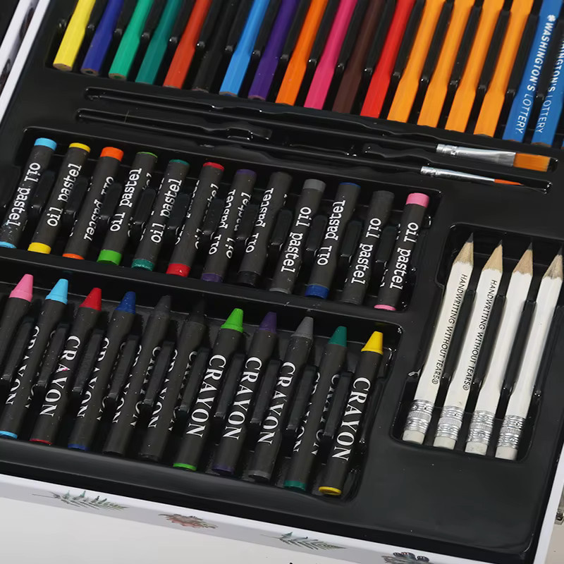 Painti 128-teiliges Aquarell- und Buntstift-Set in Bunt und Rosa für Anfänger und Schule - Bild 3