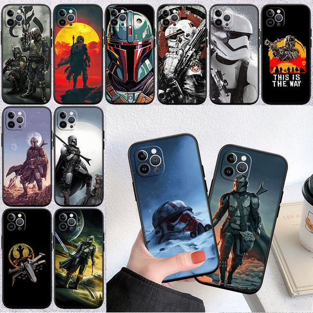 HEROCROSS Star Wars Mandalorian Handyhülle für iPhone 16 15 14 13 12 Pro Max Plus Mini, Multicolor - Bild 1