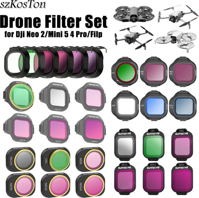 DJI Lito Filterset mit ND, MCUV und CPL Filtern sowie Blendschutz aus optischem Glas für Lito X1, Neo 2, Mini 5 Pro und Mini 4 Pro - Bild 1