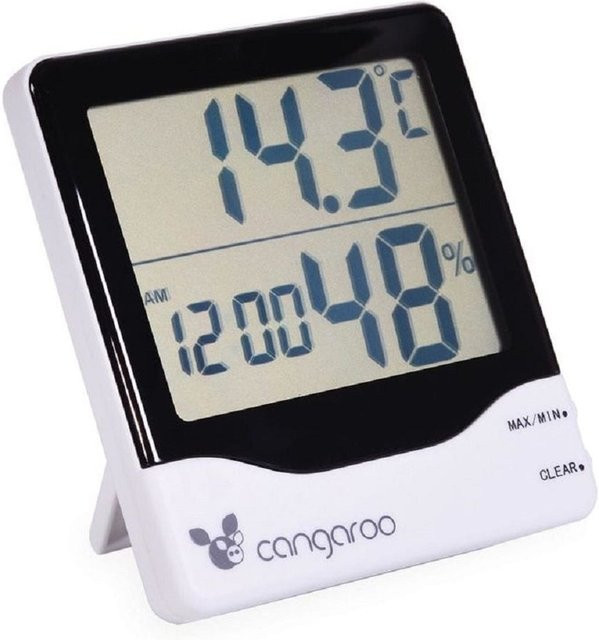 Cangaroo 3 in 1 Digitales Thermometer mit Hygrometer und Wecker in Weiß - Bild 1