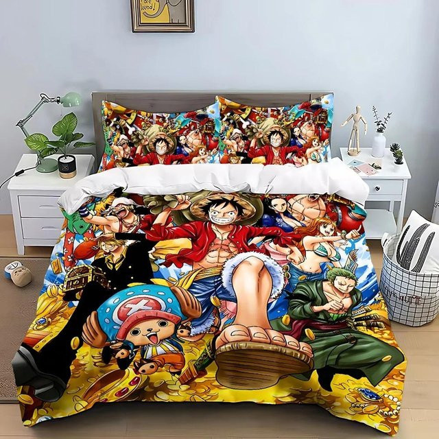 One Piece Bettwäscheset für Kinder aus Mikrofaser, Mehrfarbig, B/H: 70 x 133 cm - Bild 1