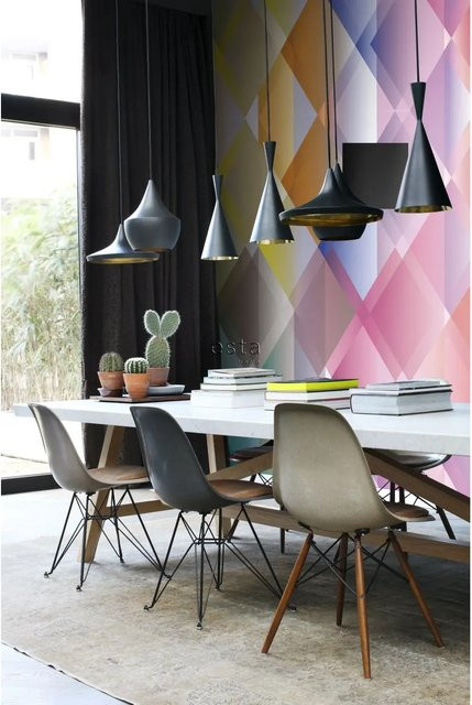 ESTAhome Fototapete Karomuster in Multicolor mit Rosa, Rot, Lila, Grün und Blau, B: 300 cm, H: 279 cm - Bild 1