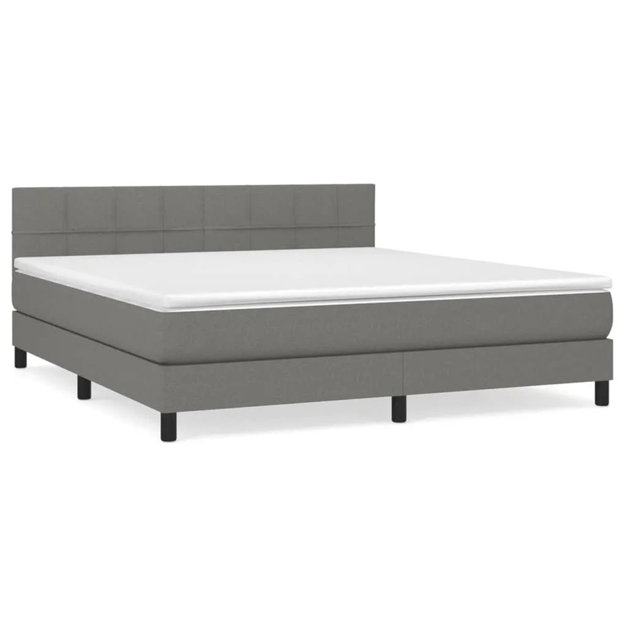 vidaXL Boxspringbett mit Matratze Hybrid-Design in Dunkelgrau, B/T: 160 x 200 cm - Bild 2