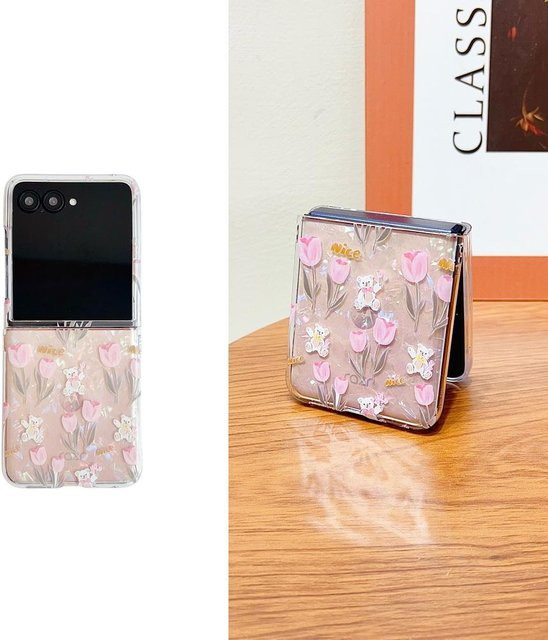 Motorola Schutzhülle für Moto Razr 50 Ultra und Razr 40 Ultra mit buntem Muschelmuster im Laser-Design, Multicolor - Bild 1