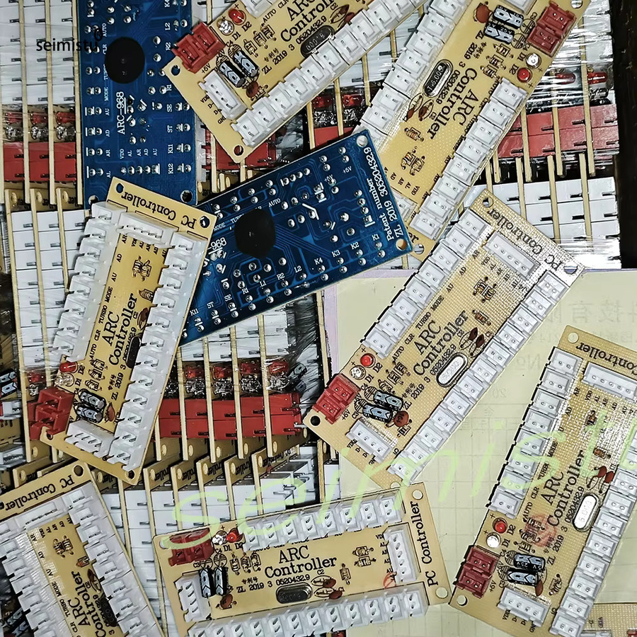 Seimistu DIY-Arcade-Spiel-Set für 2 Spieler mit Druckknopf-Joysticks im amerikanischen Stil, USB-Encoder-Kabel, grün/mehrfarbig, kompatibel mit PC und Raspberry Pi - Bild 2