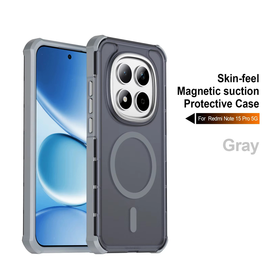 Stoßfeste magnetische Handyhülle für Xiaomi Redmi Note 15 Pro+ 5G und Redmi Note 15C in Rot, matt und MagSafe kompatibel - Bild 7