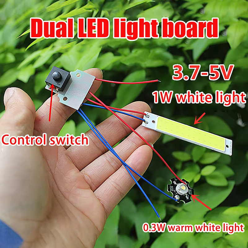 ESHYLALA Doppel LED Taschenlampe mit Steuerschalter als DIY Zubehör für 3,7-5V DC - Bild 2